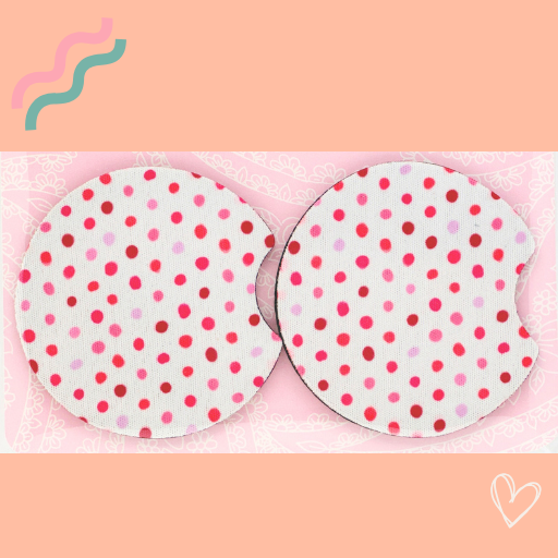 SHADES OF PINK POLKADOT CAR COASTERS