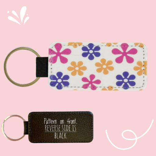 BRIGHT PINK PURPLE AND ORANGE FLOWERS KEYCHAIN