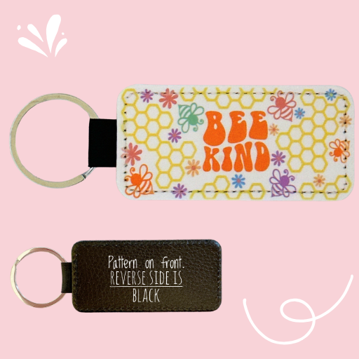 BEE KIND BUNBLEBEE HONEYCOMB FLOWERS KEYCHAIN