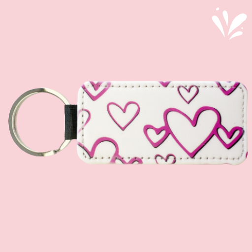 VIBRANT HEARTS LEATHER KEYCHAIN